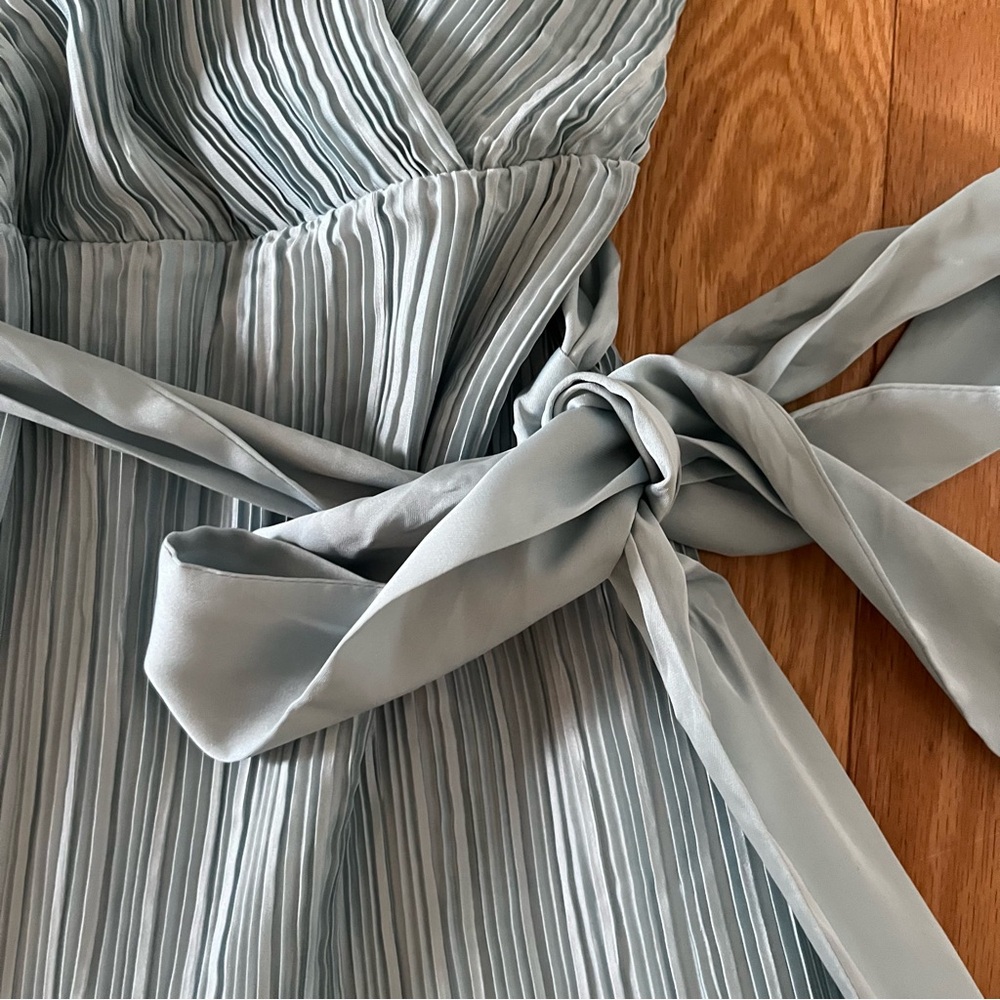 Zara mint pleated romper with tied waist - Picture 3 of 11